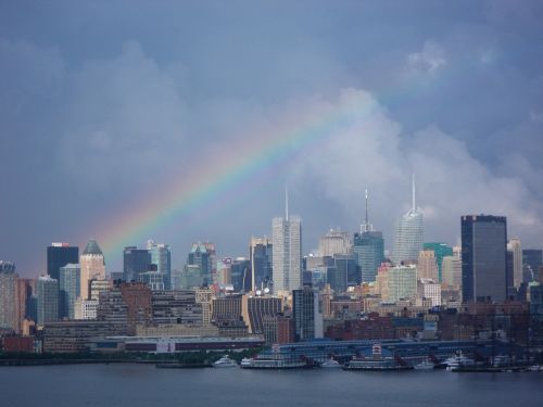 rainbow cityscape skyline
