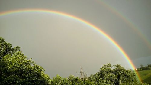 rainbow landscape storm