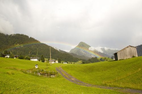 rainbow landscape clouds