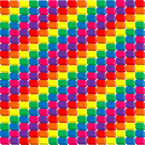 rainbow 3d cubes