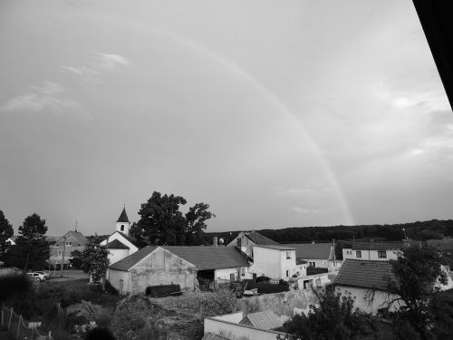 rainbow landscape b w photography