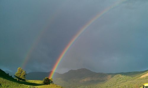 rainbow double rainbow yellowstone