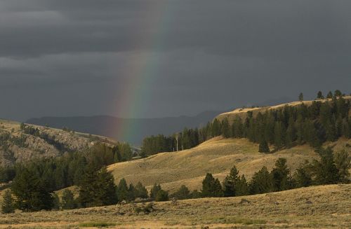 rainbow landscape weather