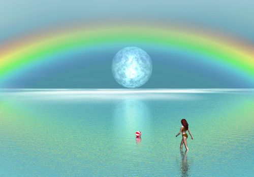 rainbow sea beachball