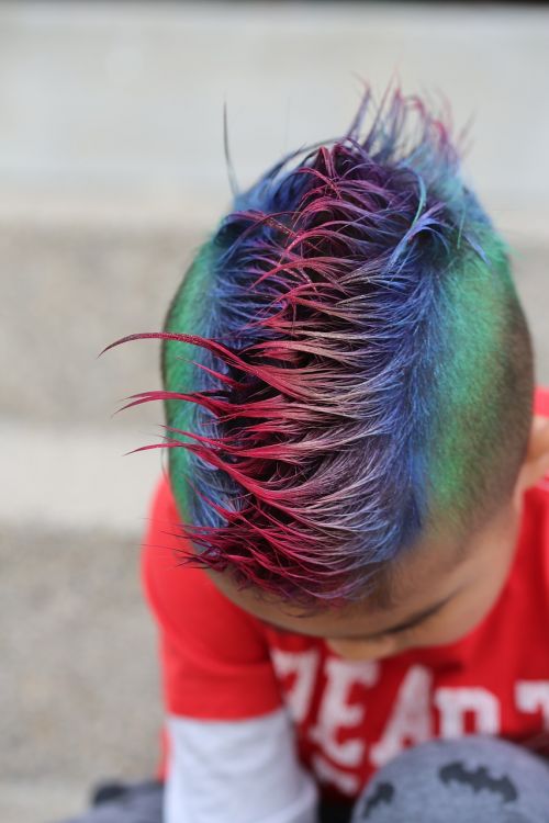 rainbow mohawk hairspray