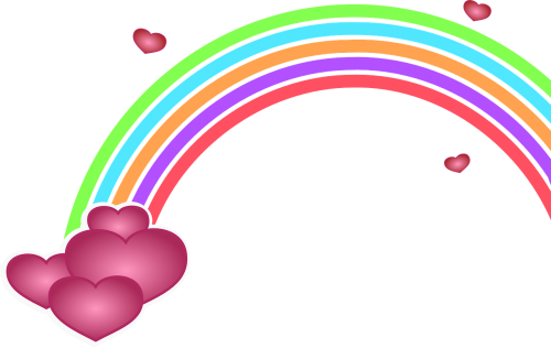 rainbow hearts colors