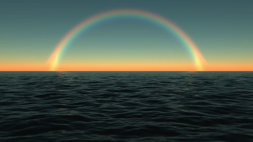 rainbow  sea  sky