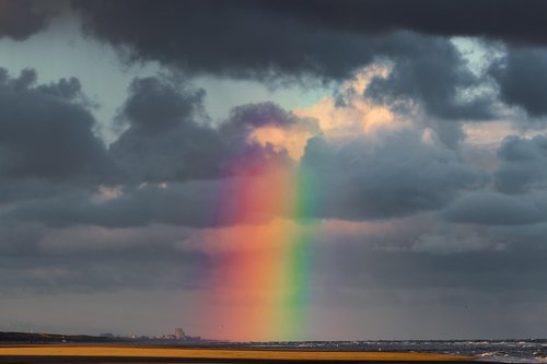 rainbow  sea  clouds