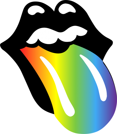 rainbow tongue lips