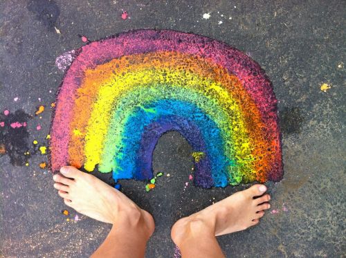 rainbow feet happy