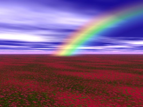 rainbow colors landscape