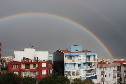 rainbow landscape building