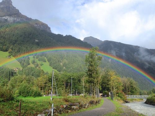 rainbow rain landscape