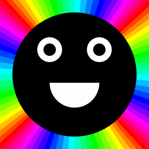 rainbow colors smiley black