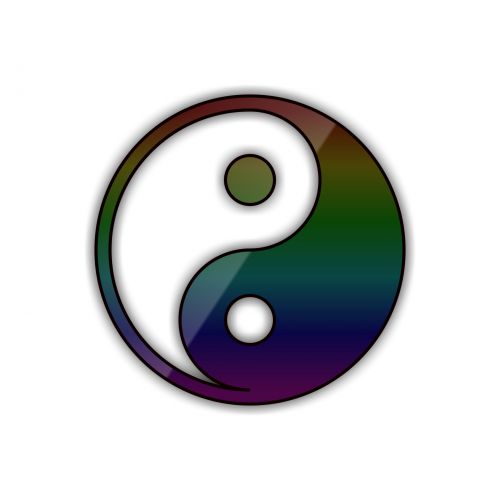 Rainbow Yin Yang Sign