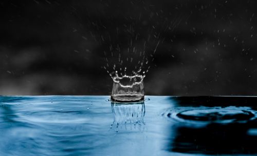 raindrop impact water