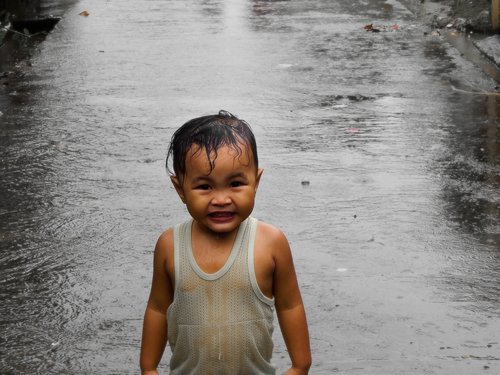 rainy  boy  children