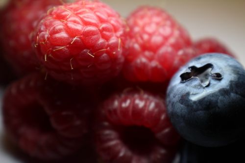 raspberries blueberries fruit