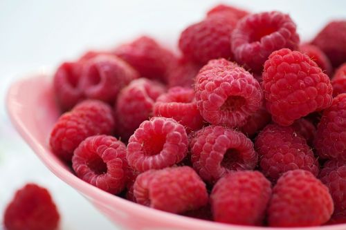 raspberries breakfast summer