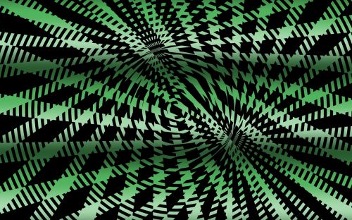 rays spirals green