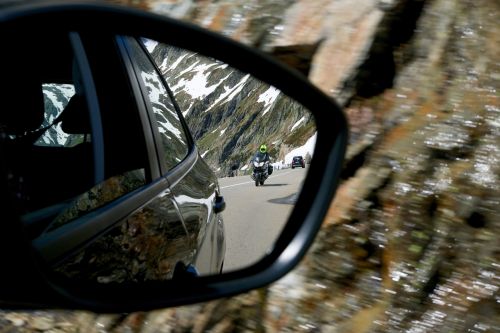 rear mirror tracker motorcyclist