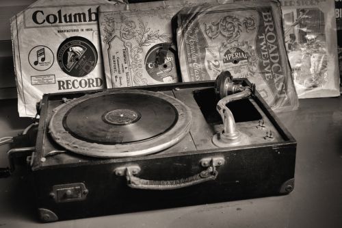 record player records old