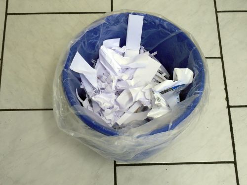 recycle bin paper waste
