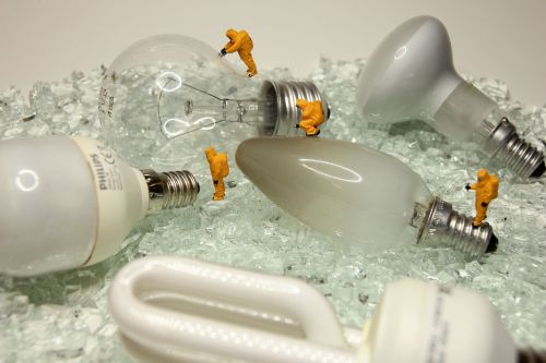 recycling lamps miniature figures