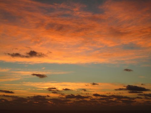 red sunset ocean