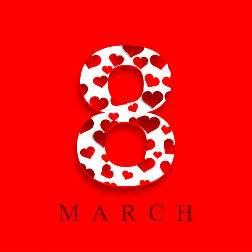 red march 8 hearts