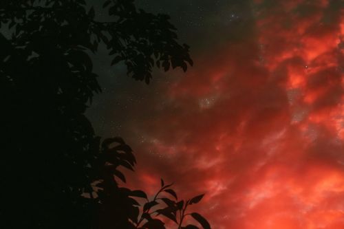 red sky dawn