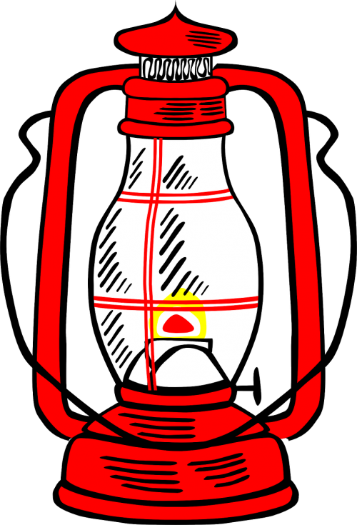 oil lamp lantern red