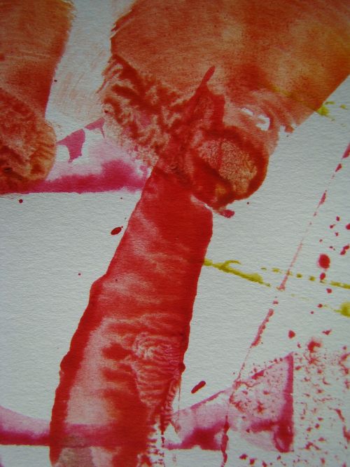 red acrylic abstract