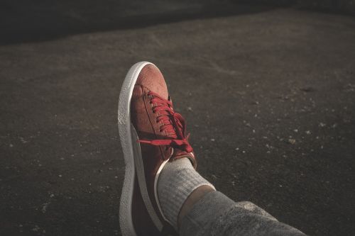 red sneakers shoe