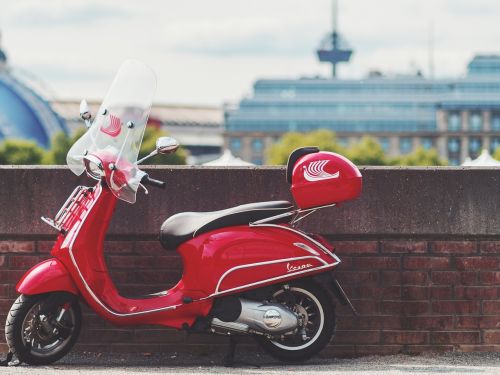 red scooter vehicle