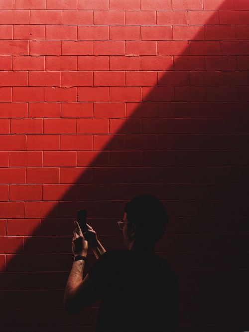 red wall sunlight