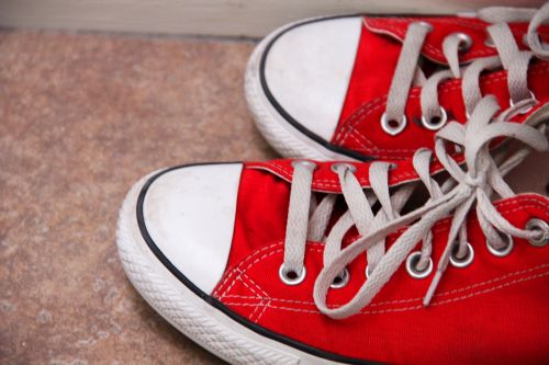 red converse shoes