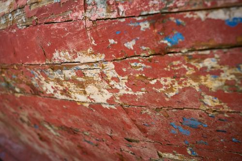 red painted worn