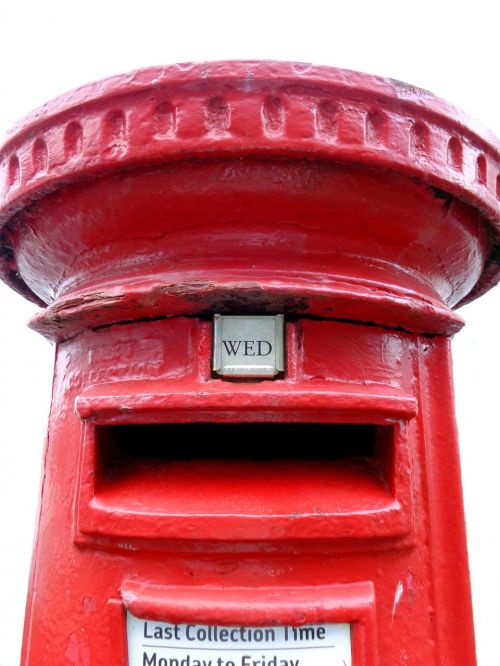 red post box postal