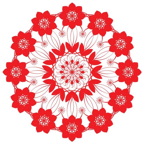 red pattern flower