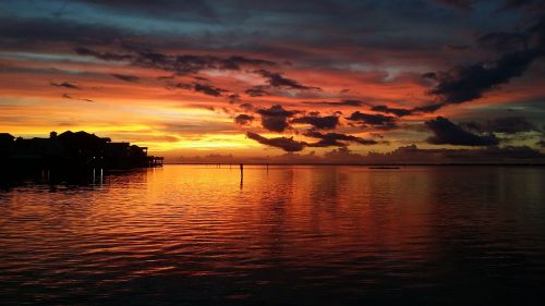 red sunset clouds