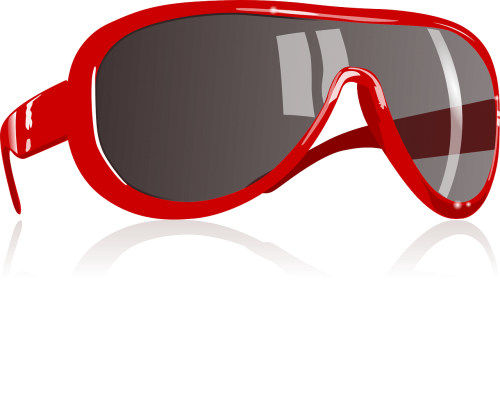 red sunglass eyewear