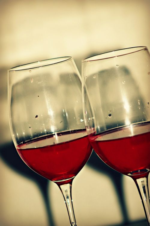 red glass wine glass