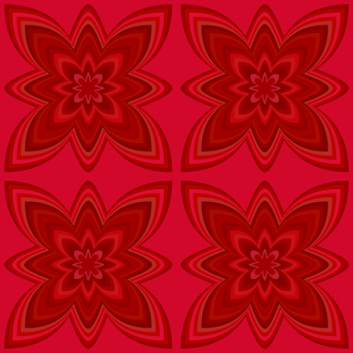 red pattern curved shape