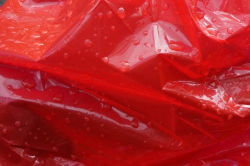 red plastic rain