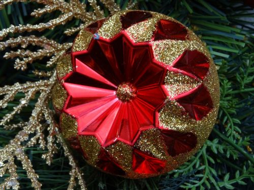 Red And Gold Christmas Bauble