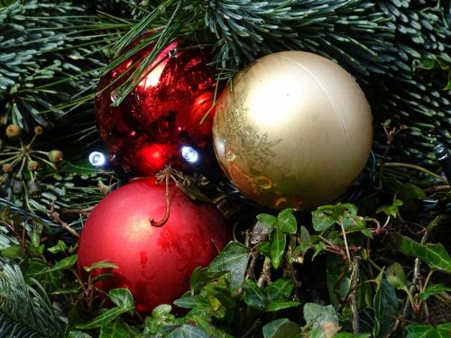 Red And Gold Christmas Baubles