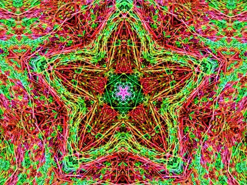 Red And Green Star Kaleidoscope