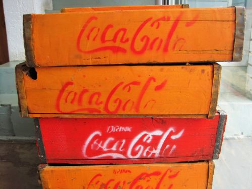 Red And Yellow Coca-cola Cases