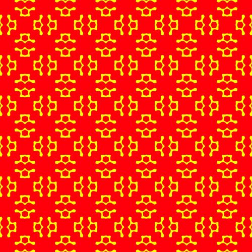red background yellow shapes